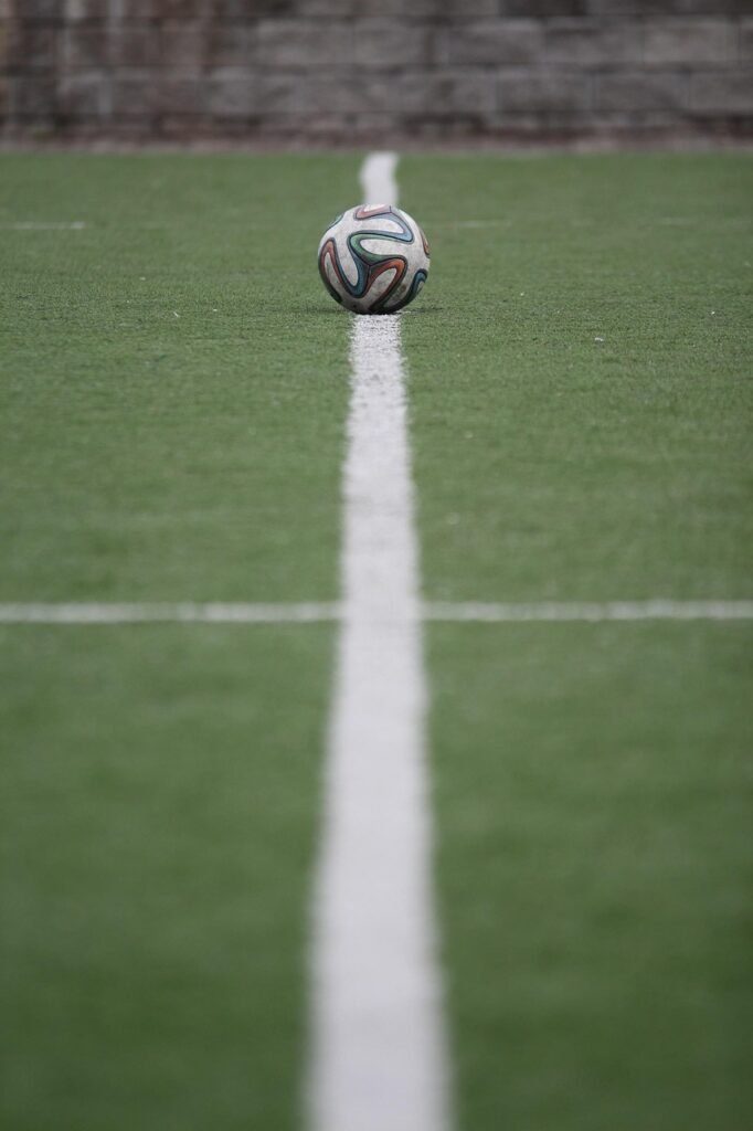 soccer ball, ball, football, playground, line, harmony, balance